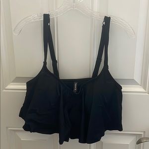 Torrid black flowy bikini top